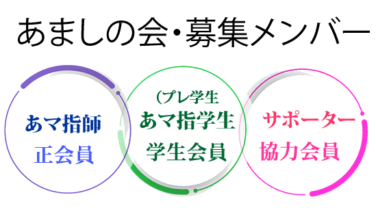 あましの会募集メンバー、あマ指師、あマ指学生、協力会員